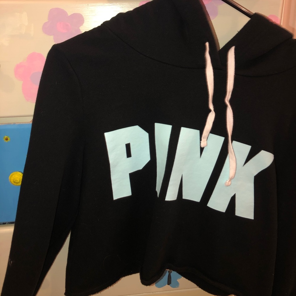 Pink cropped hoodie